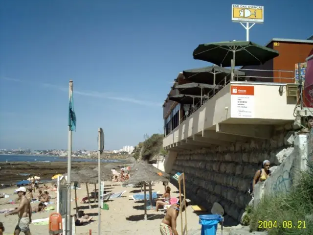 Scene of a Beach with Silhouettes of a Family depicted in Artistic Form